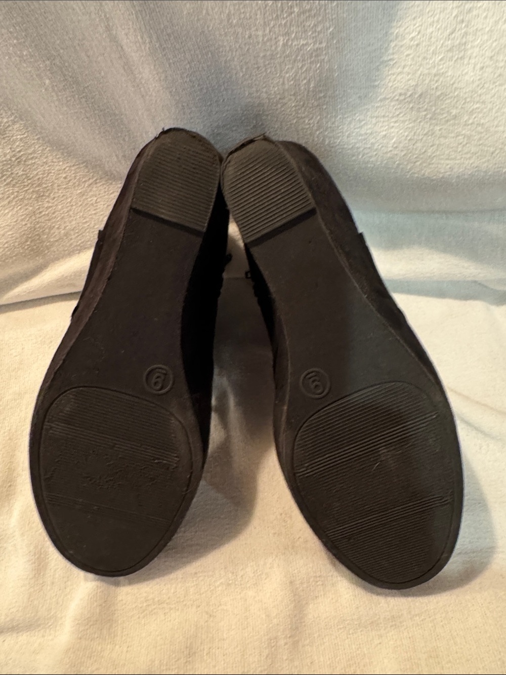 Merona Black Suede Lace-Up Side Zip Wedge Ankle Booties  - Womens Size 9 - Picture 3 of 8